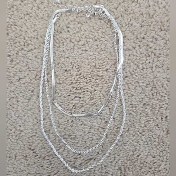 Women Silver 3 Pack Layered Necklace - Picture 2 of 3
